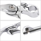 TCMT 32mm 1.25" Chrome Long Angled Highway Engine Guard Foot Peg Fits For Harley Touring Road King Street Glide Road Glide Electra Glide Softail Sportster XL 883 1200 Dyna with 1.25" Engine Guards