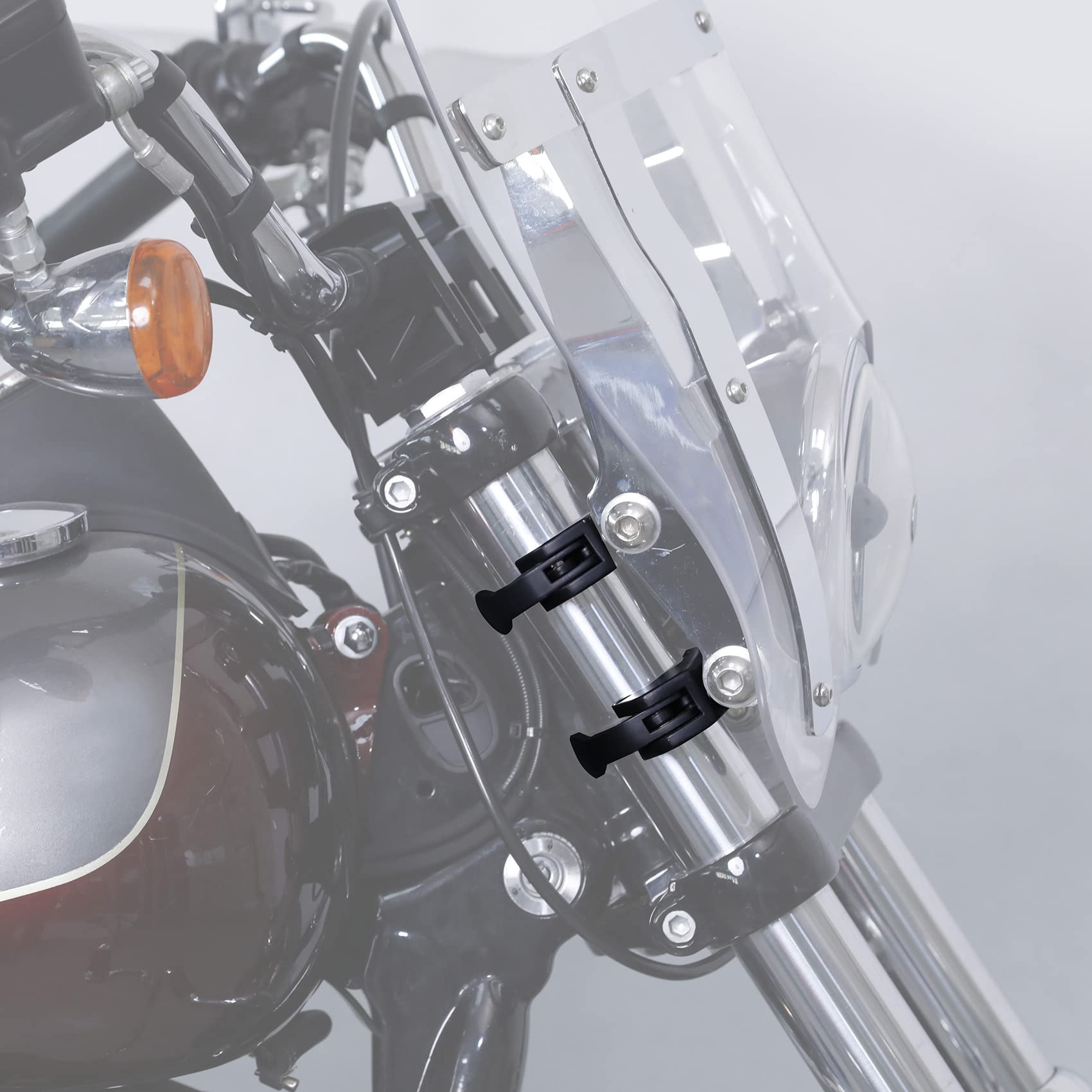 TCMT 49mm Detachable Windshield Clamps Fits For Harley Sportster XL1200X 2016-2022 Dyna Street Bob 2006-2016 Fat Bob 2008-2015 Super Glide 2006-2014 Wide Glide Low Rider V Rod VRSCA 2002-2005