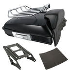 TCMT 5.5" Razor Motorcycle Trunk Backrest Pad Two Up Mounting Rack Fit For Harley 2014-2025 Touring CVO Road King Road Glide Street Glide Electra Glide Pack