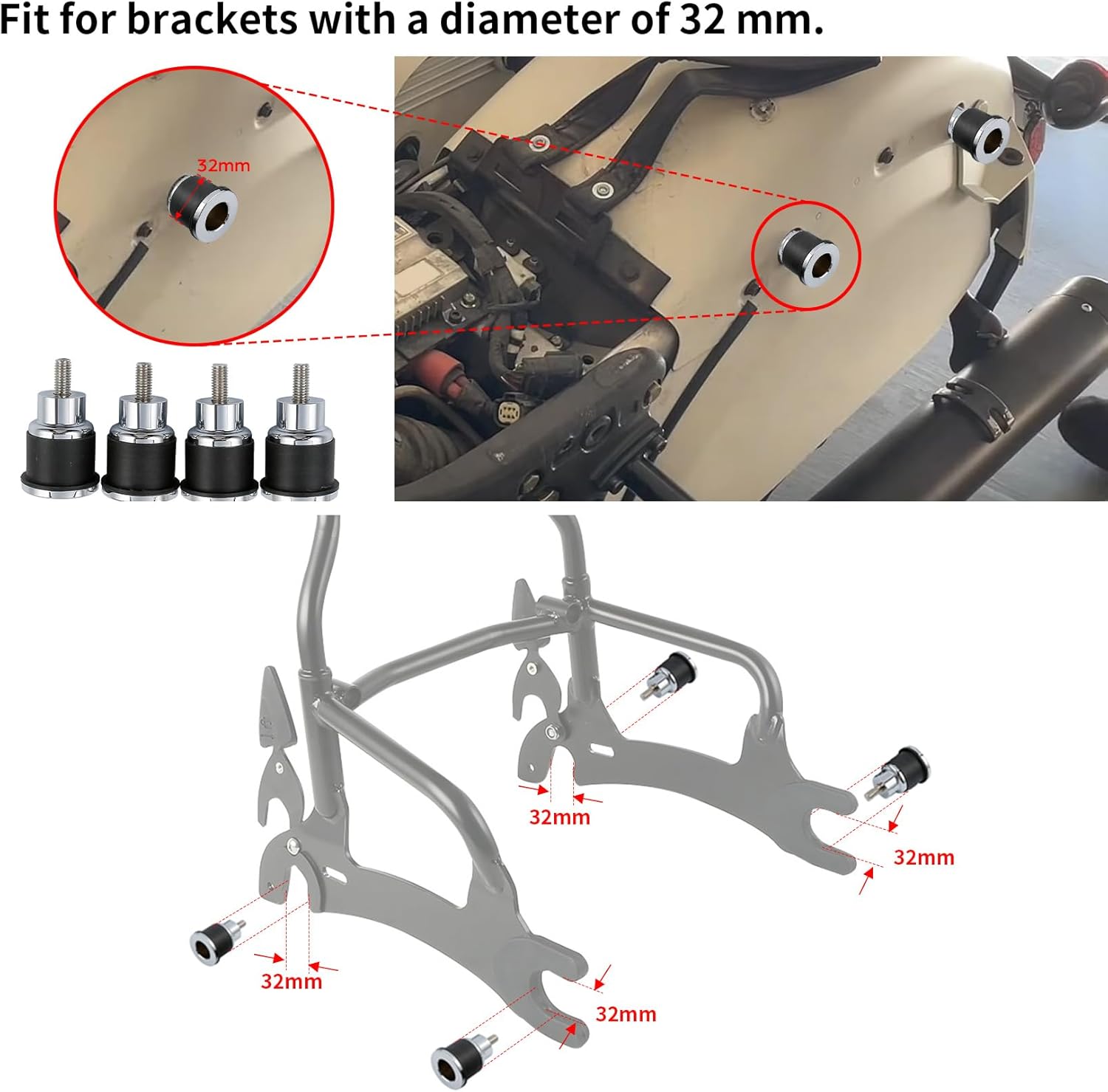 TCMT Backrest Quick Release Spool Mounting Kit Fit For 2021-2024 Indian Challenger Dark Horse 2017-2024 Roadmaster 2018-2020 Chieftain Classic