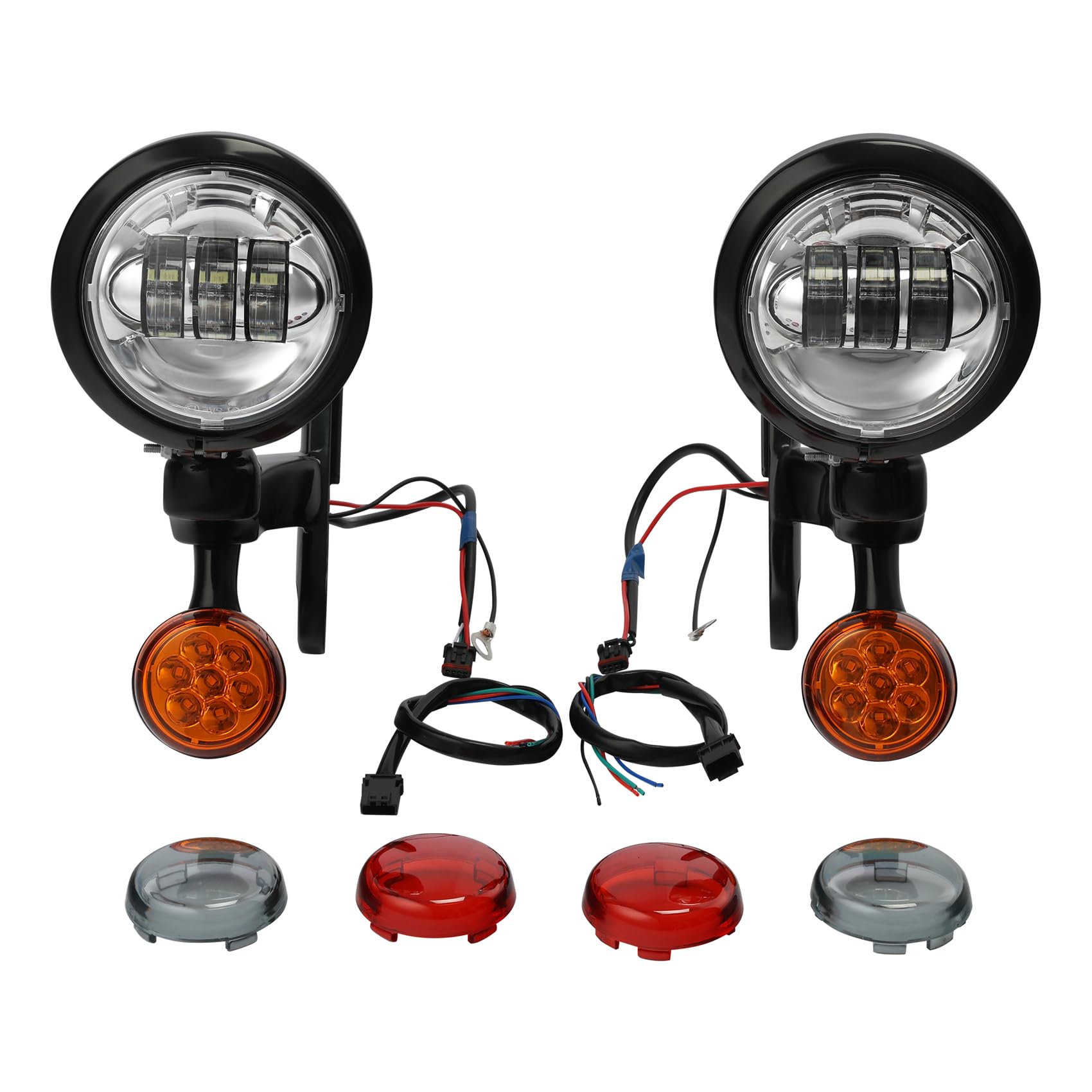 TCMT Auxiliary Turn Signal Spot Fog Light Bracket Fits For Harley Road King Models 1994-2013 Electra Glide 1997-2013 Street Glide FLHX Models 2006-2013 Street Glide Trike FLHXXX 2010-2011