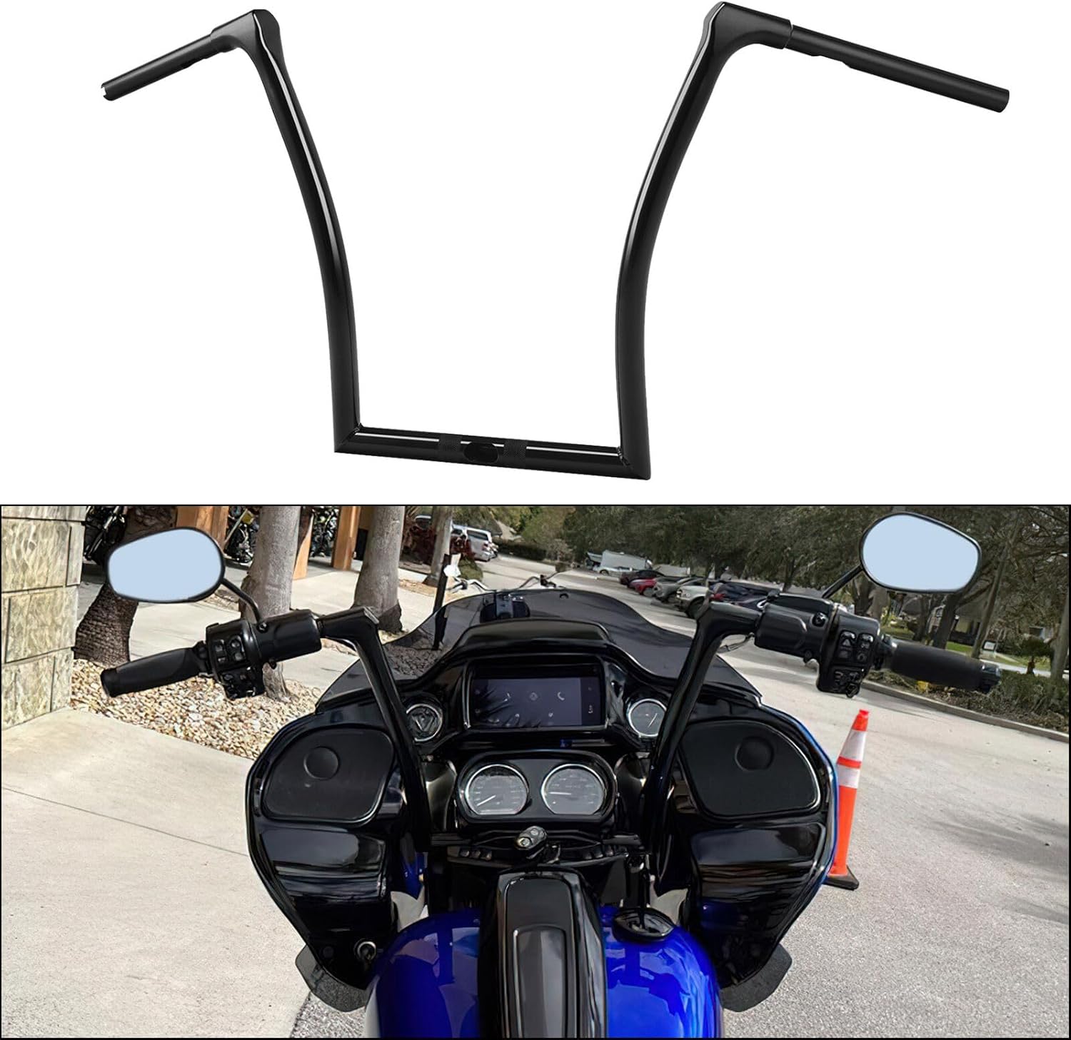 TCMT 14.5'' Rise 1-1/4" Ape Hanger Bar Handlebar Fit For Harley Road Glide Special 2015-2023 Road Glide ST 2022-2023 Ultra 2016-2019 Limited 2020-2023 CVO Road Glide Ultra 2015-2016