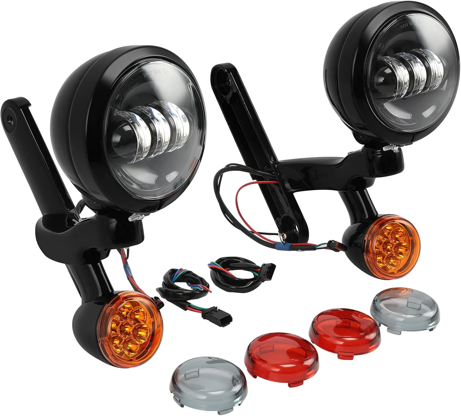 TCMT Auxiliary Turn Signal Spot Fog Light Bracket Fits For Harley Road King Models 1994-2013 Electra Glide 1997-2013 Street Glide FLHX Models 2006-2013 Street Glide Trike FLHXXX 2010-2011