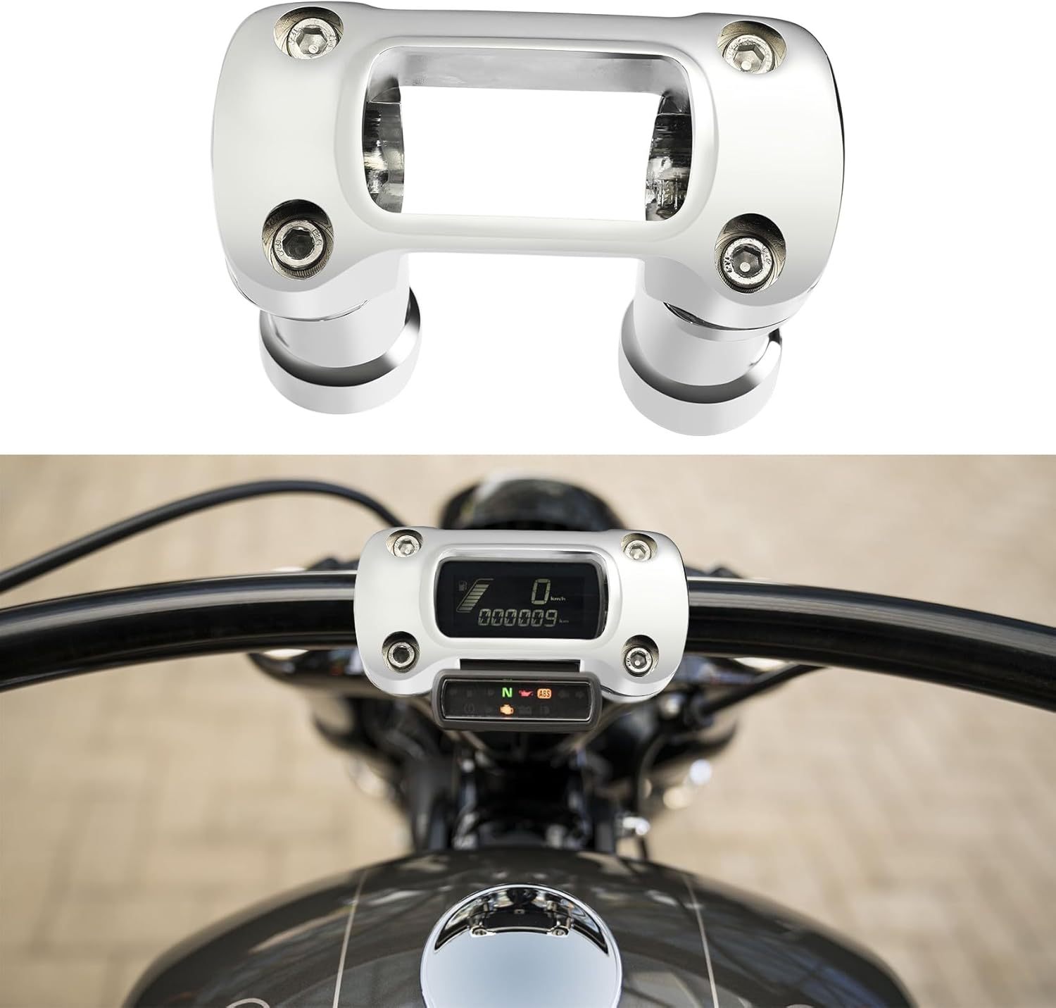 TCMT 4" Tall Handlebar Riser 1-1/4" Top Clamp Fit For Harley Breakout FXBR 2023-24 114 FXBRS 18-20 Street Bob FXBB 18-20 114 FXBBS 21-24 Softail Standard FXST 20 FXDR 114 FXDRS 19-20