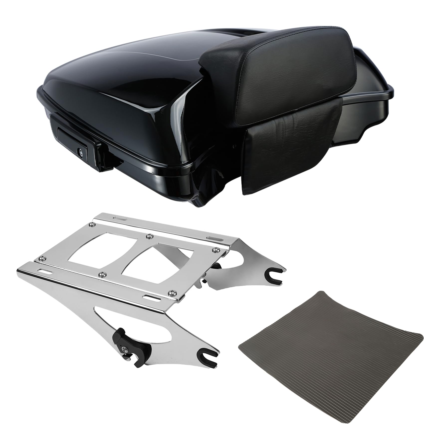 TCMT 5.5" Razor Motorcycle Trunk Box Backrest Two Up Mount Rack Base Plate Fit For Harley Touring 2014-2025 CVO Road King Road Glide Street Glide Electra Glide Pack