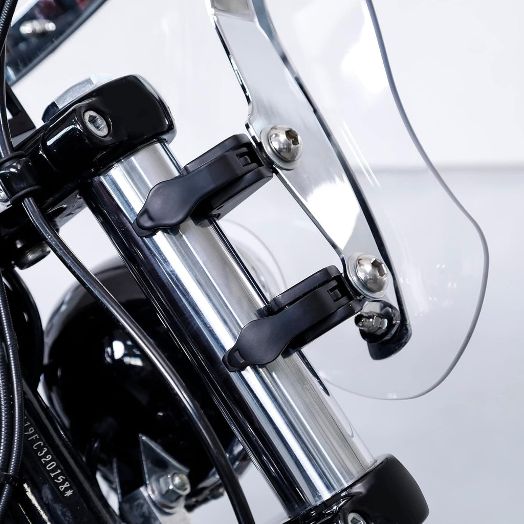 TCMT 2 Pairs 49mm Detachable Windshield Clamps Fits For Harley 2002-2010 VRSCA VRSCAW, 2004-2005 VRSCB, 2007 VRSCX, 2016-later XL1200X and 2006-later Dyna models (Black)