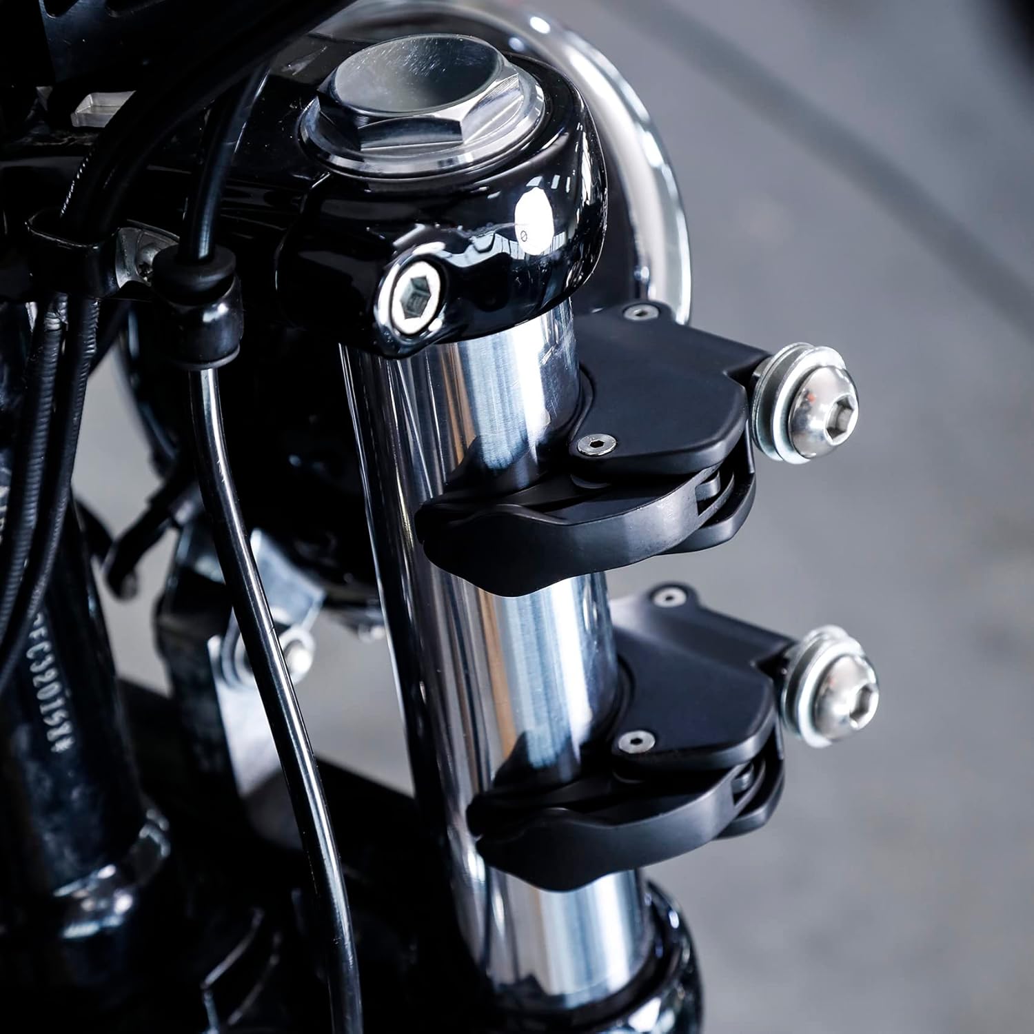 TCMT 2 Pairs 49mm Detachable Windshield Clamps Fits For Harley 2002-2010 VRSCA VRSCAW, 2004-2005 VRSCB, 2007 VRSCX, 2016-later XL1200X and 2006-later Dyna models (Black)