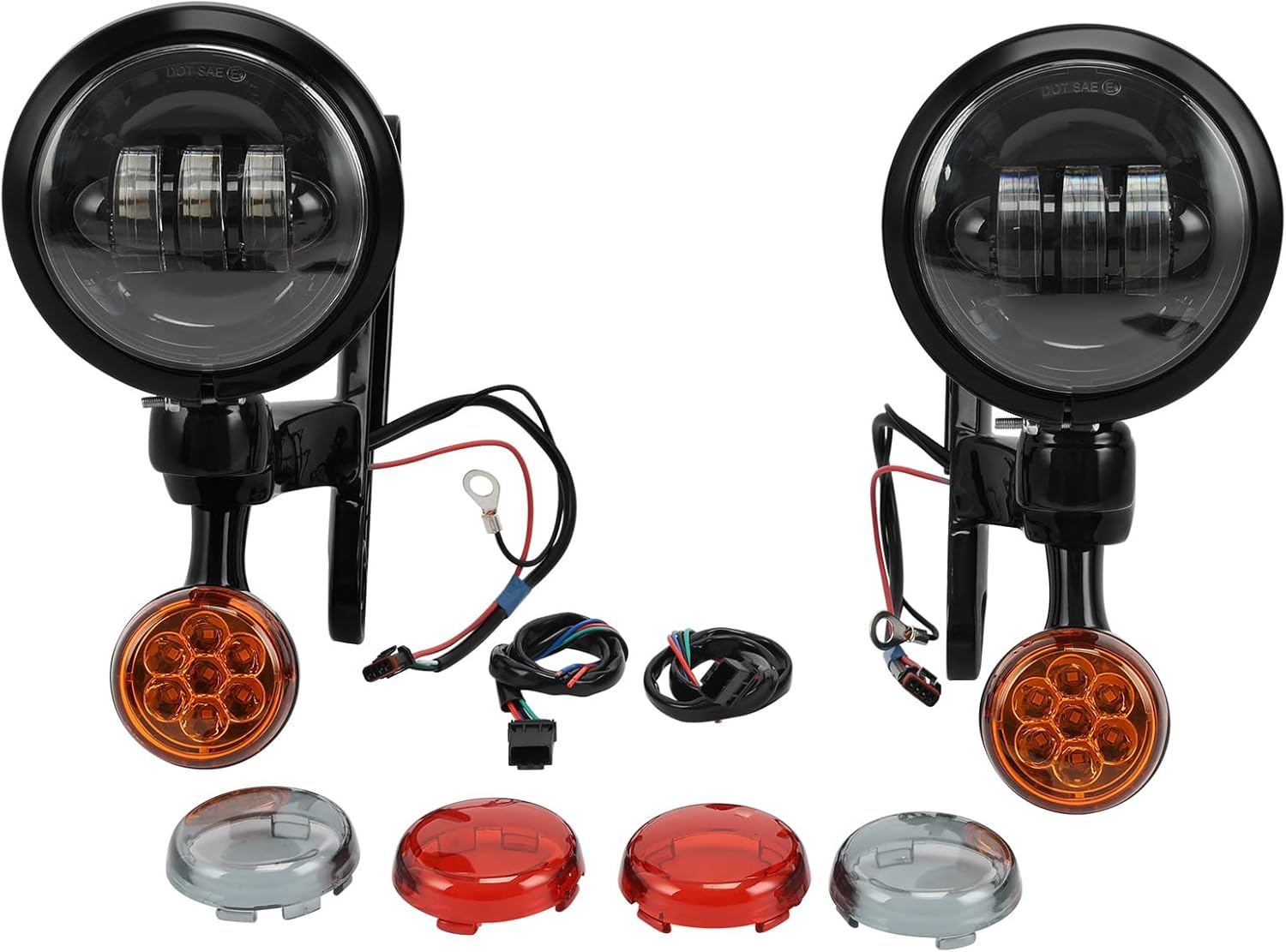 TCMT Auxiliary Turn Signal Spot Fog Light Bracket Fits For Harley Road King Models 1994-2013 Electra Glide 1997-2013 Street Glide FLHX Models 2006-2013 Street Glide Trike FLHXXX 2010-2011