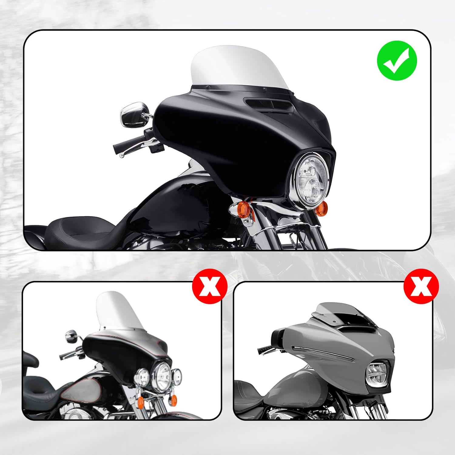 TCMT ABS Batwing Inner Outer Fairing Speakers Cover Fit For Harley Touring 2014-2025 Electra Glide Street Glide Special Ultra Limited Tri Glide