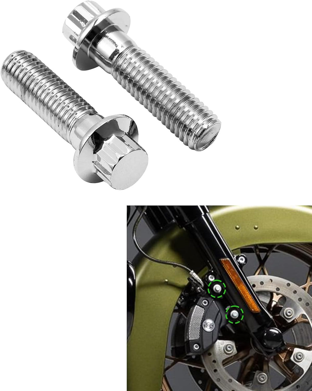 TCMT 10mm M10x1.5 Metric Front Brake Caliper Bolts Kit Fit For Harley All Models Touring Road King Road Street Electra Glide Sportster 883 1200XL 48 72 Dyna Fatboy Softail V-ROD