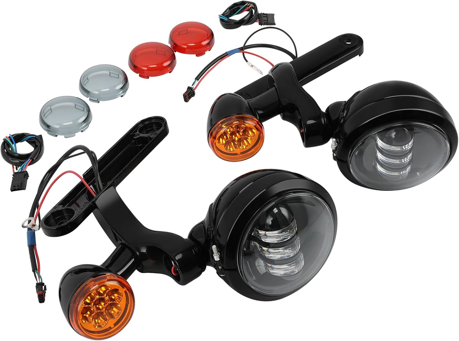 TCMT Auxiliary Turn Signal Spot Fog Light Bracket Fits For Harley Road King Models 1994-2013 Electra Glide 1997-2013 Street Glide FLHX Models 2006-2013 Street Glide Trike FLHXXX 2010-2011