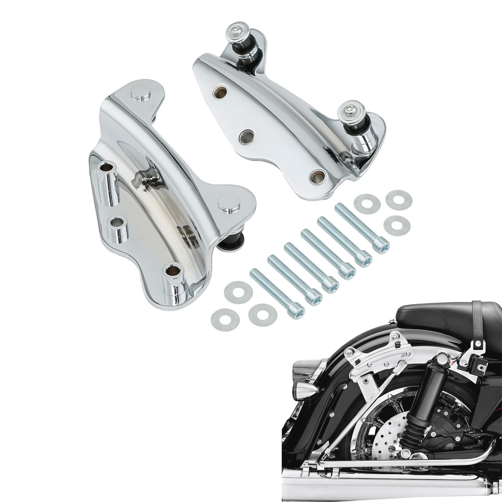 TCMT 4 Point Docking Hardware Kit Tour Luggage Pack Rack Fits For Harley Fits for Harley Touring CVO Road Glide Street Glide Road King 2014-2025 Electra Glide Standard 2020-2022 Replace# 52300353