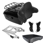 TCMT 13.7" King Motorcycle Trunk Backrest Pad Luggage Rack 2 Up Mounting Rack Base Plate Docking Fit For Harley 2014-2025 Touring CVO Road King Road Glide Street Glide Electra Glide Pack