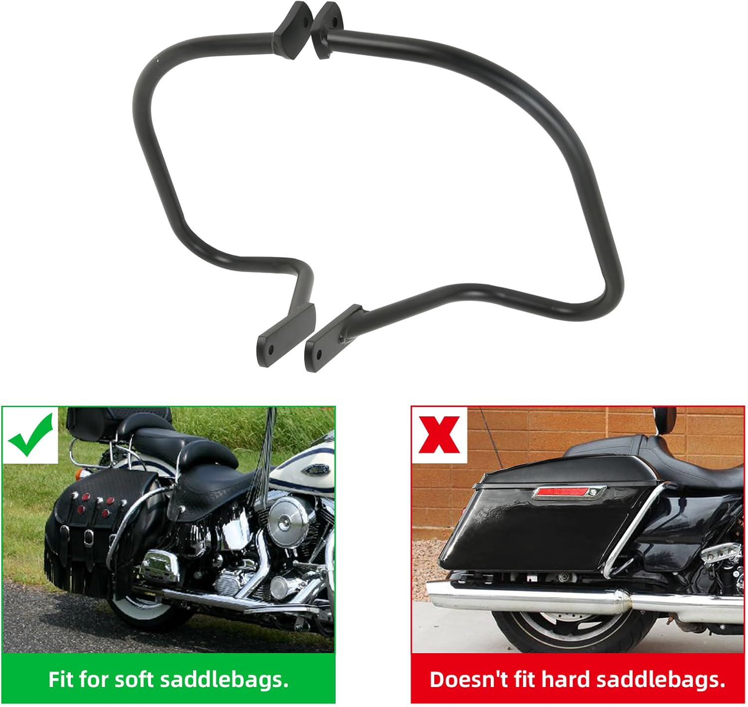 TCMT Saddlebag Guard Rear Rail Crash Bar Fits For Harley Softail Heritage Springer FLSTS 97-99