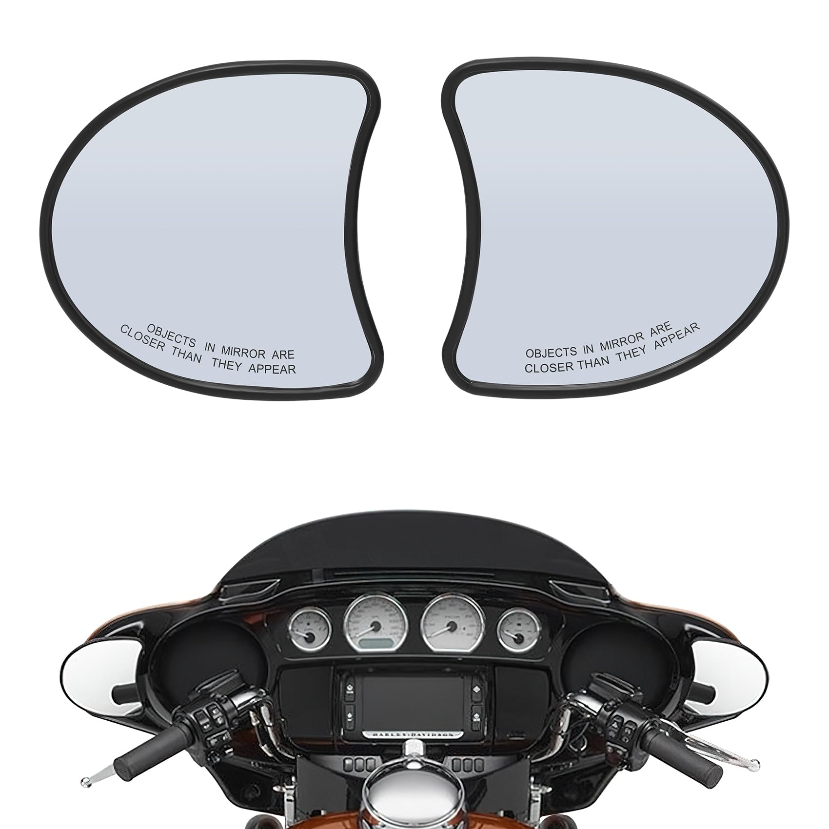 TCMT 10mm Fairing Mount Rearview Mirrors Fits For Harley Touring Electra Street Glide 1996-2013
