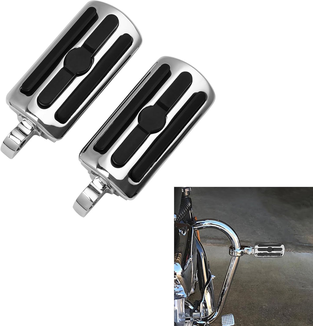 TCMT 10mm Highway Foot Pegs Footrest Chrome Fits For Harley Davidson Touring Softail Dyna