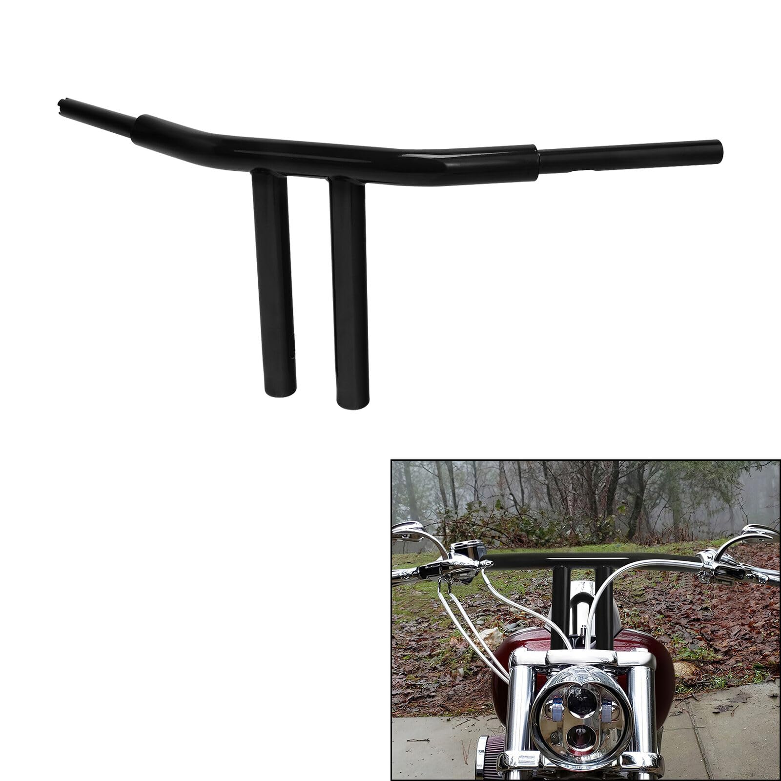 TCMT 8" Rise T Bars Handlebar 1.5" Fat Fit For Harley Softail Fat Bob Fat Boy Heritage Classic Low Rider Street Bob Sport Glide Breakout Deluxe 2018-2023