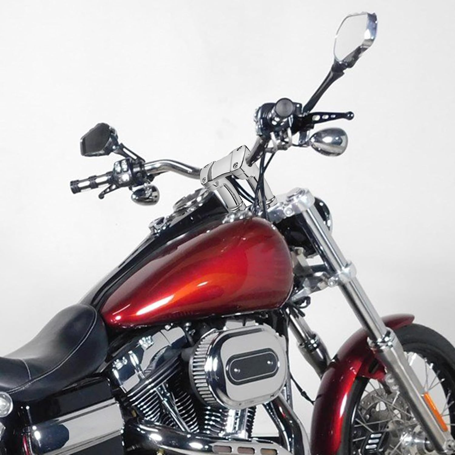 TCMT 4" Tall Handlebar Risers Fit For Harley Dyna Softail Sportster 1" Bars Fit For Yamaha Road Star Suzuki Boulevard Kawasaki Vulcan Honda Shadow 750 Aero Honda VTX 1800N