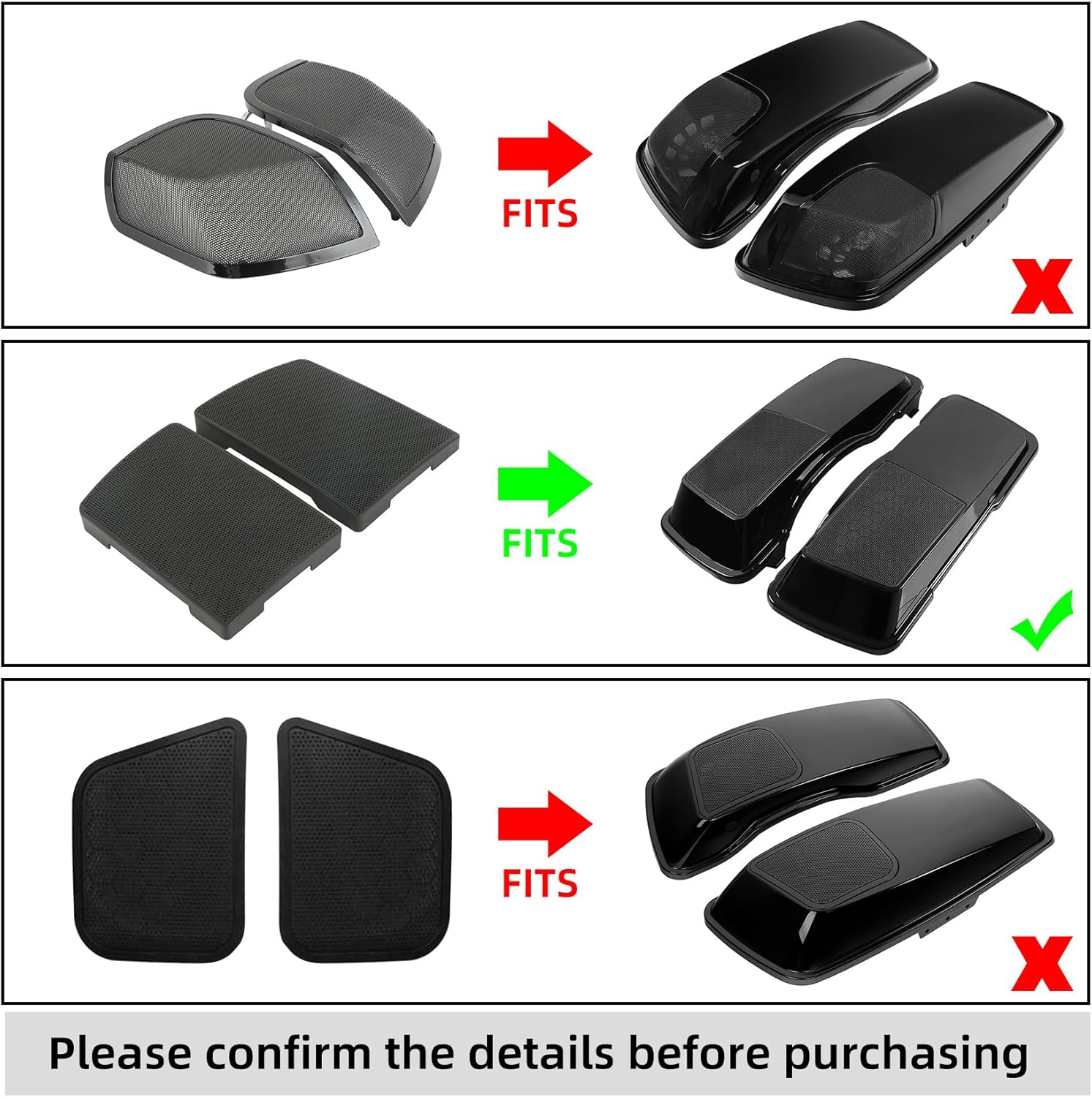 TCMT 6X9 Saddlebag Lid Speaker Grills Covers Fits For Harley Davidson Touring CVO Road King Road Glide Electra Glide Street Glide Ultra Classic