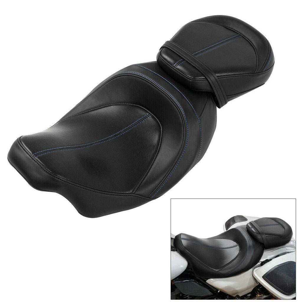 2-Up Rider and Passenger Seat Low Profile Seat Fit For Harley 2009-2023 Touring Street Glide Road King Road Glide