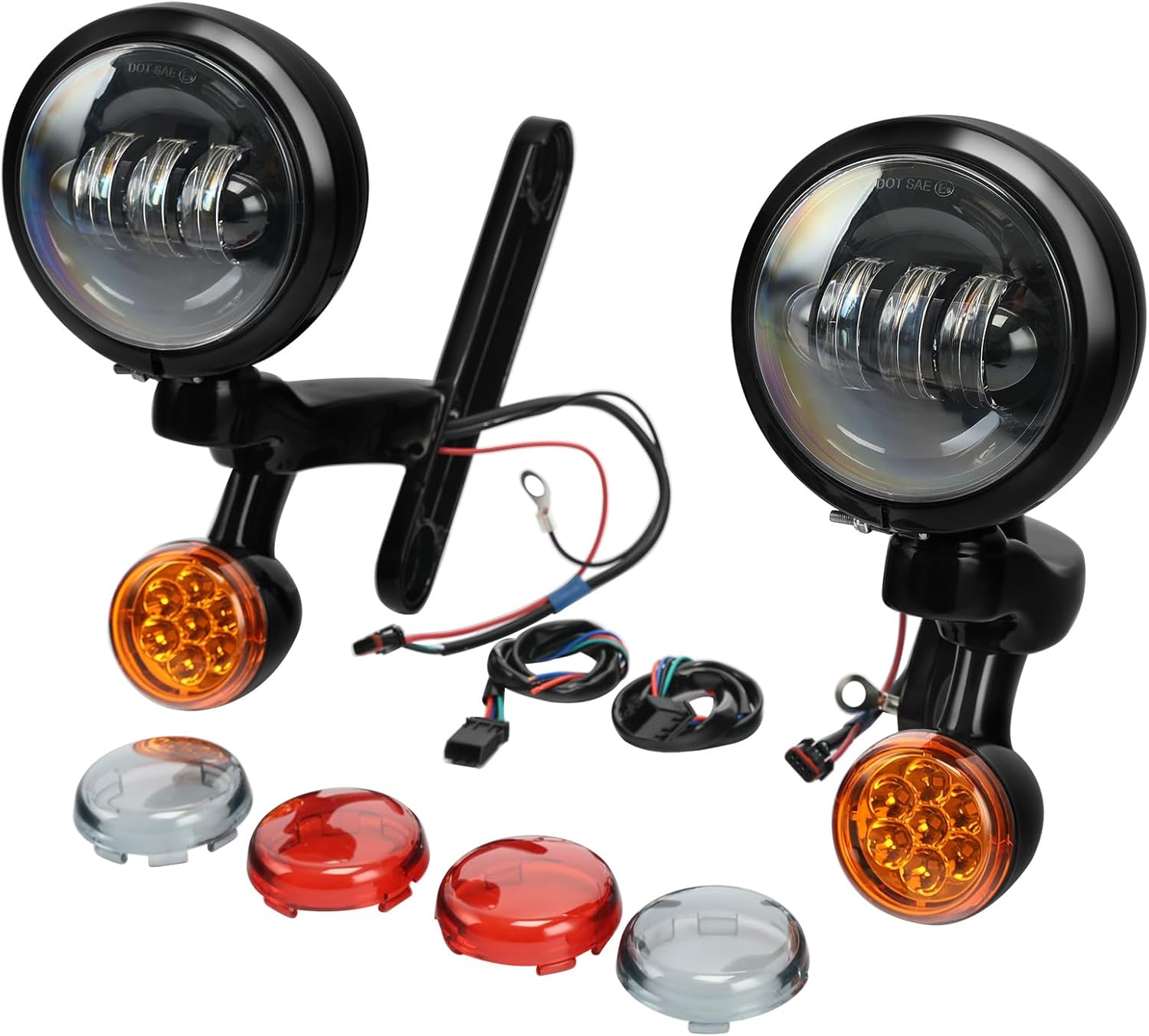 TCMT Auxiliary Turn Signal Spot Fog Light Bracket Fits For Harley Road King Models 1994-2013 Electra Glide 1997-2013 Street Glide FLHX Models 2006-2013 Street Glide Trike FLHXXX 2010-2011