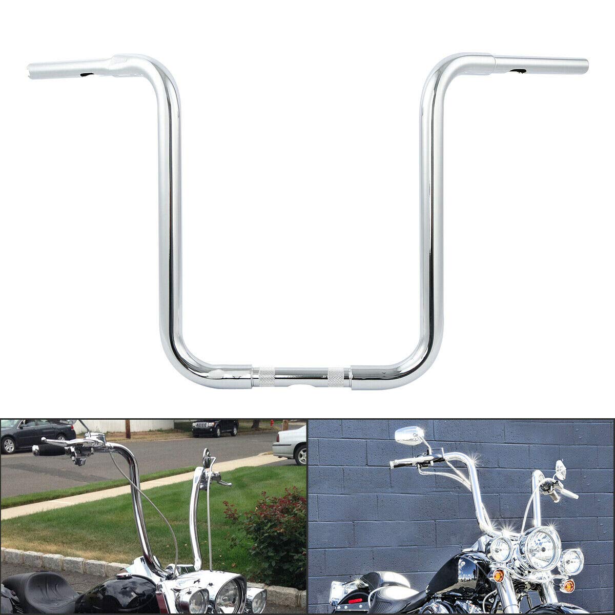 TCMT 12" Rise 1 1/4" Fat Ape Hangers Handlebar Fit For Harley Sportster XL 883 1200 Softail Slim Heritage Fat Boy Deluxe Deuce Dyna Super Glide Wide Glide Low Rider Fat Bob Custom Application