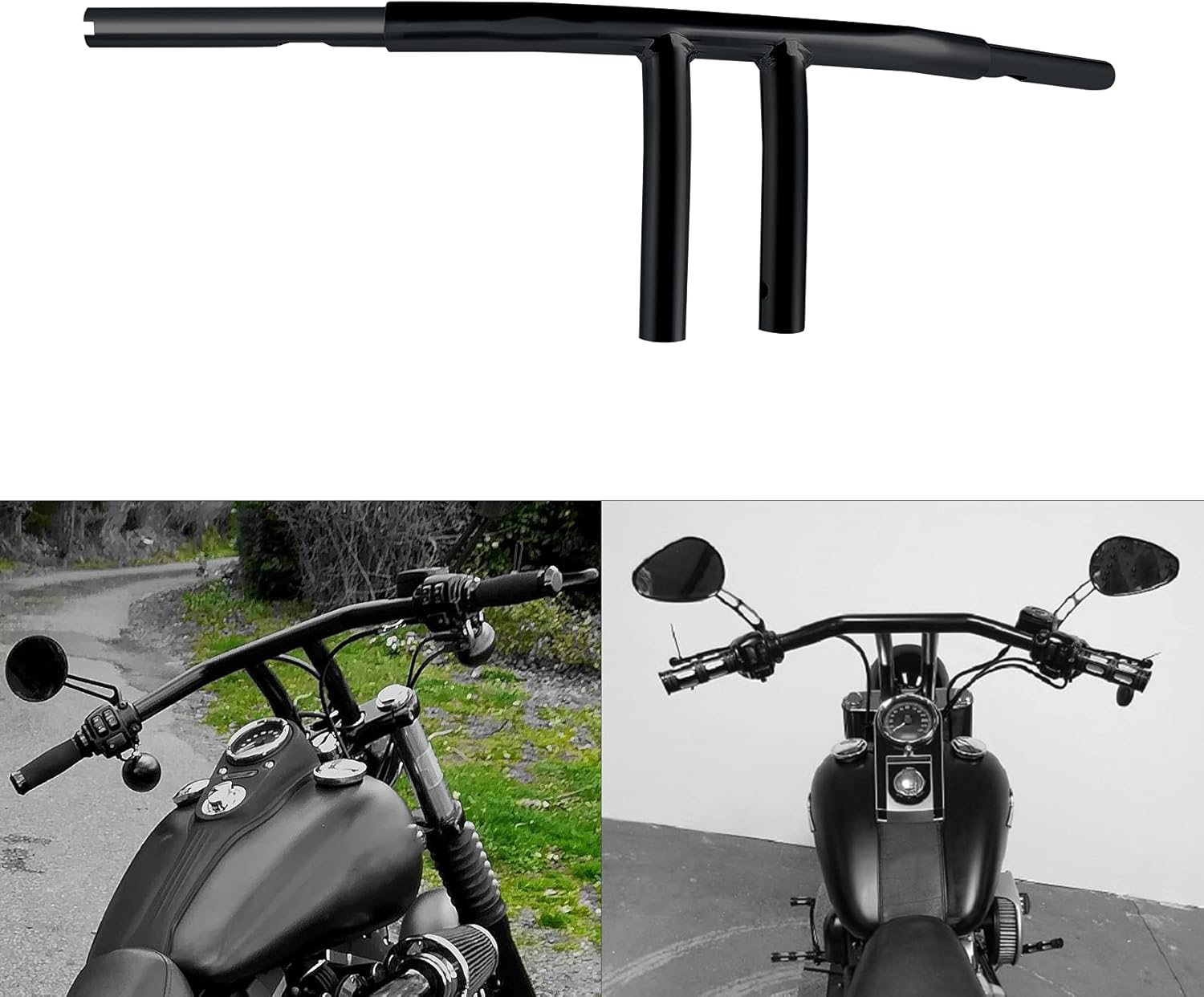 TCMT 1.25'' 8" Rise Straight T-Bar Handlebar Drag Bars Fit For Harley Softail Slim Heritage Fat Boy Deluxe Deuce Sportster XL 883 1200 Dyna Super Glide Wide Glide Low Rider Fat Bob Custom Application