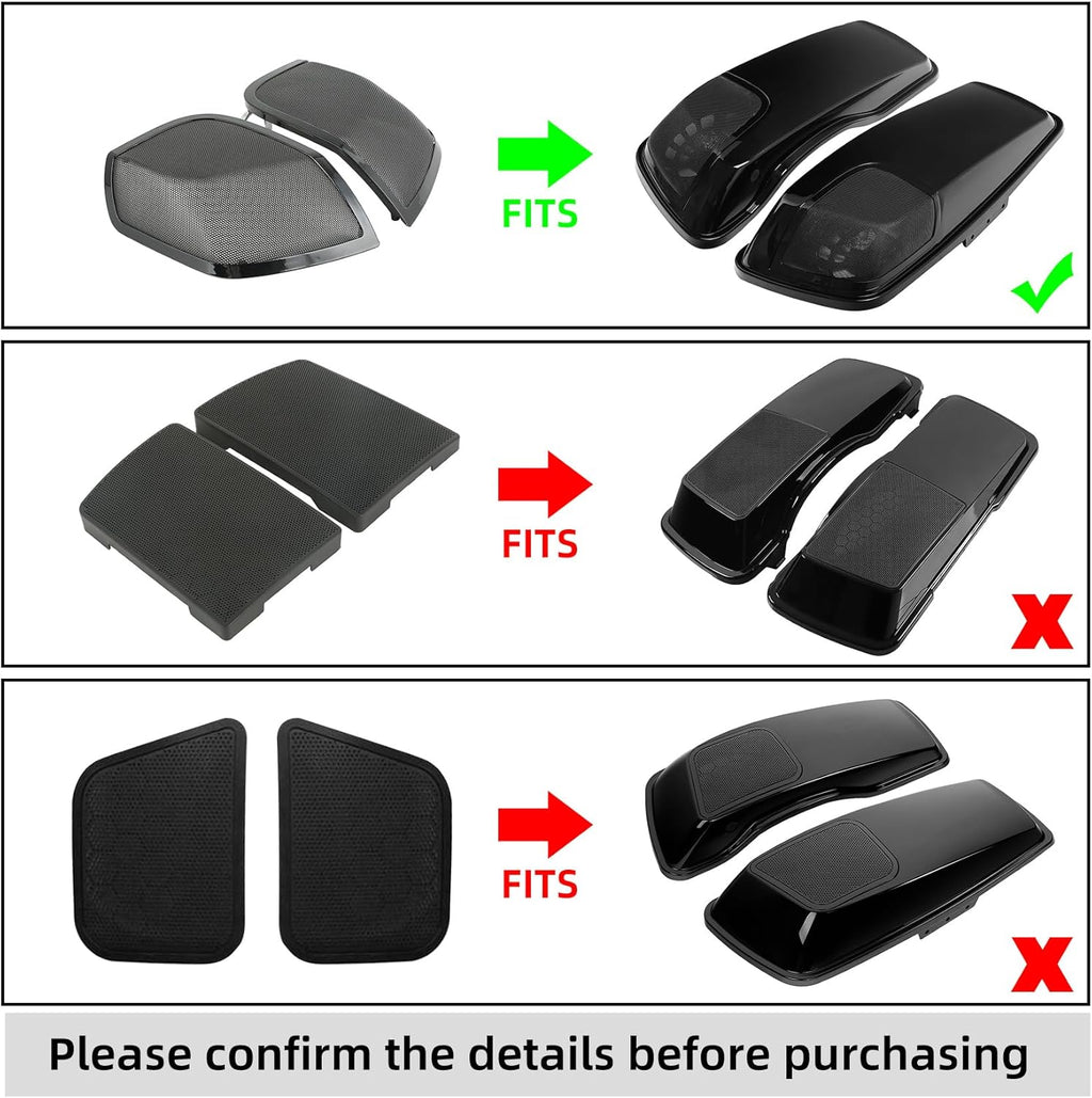 TCMT 5"x7" Saddlebag Lid Speaker Grills Fit For Harley 2014-2024 Touring Electra Road Street Glide CVO Road King Ultra Limited