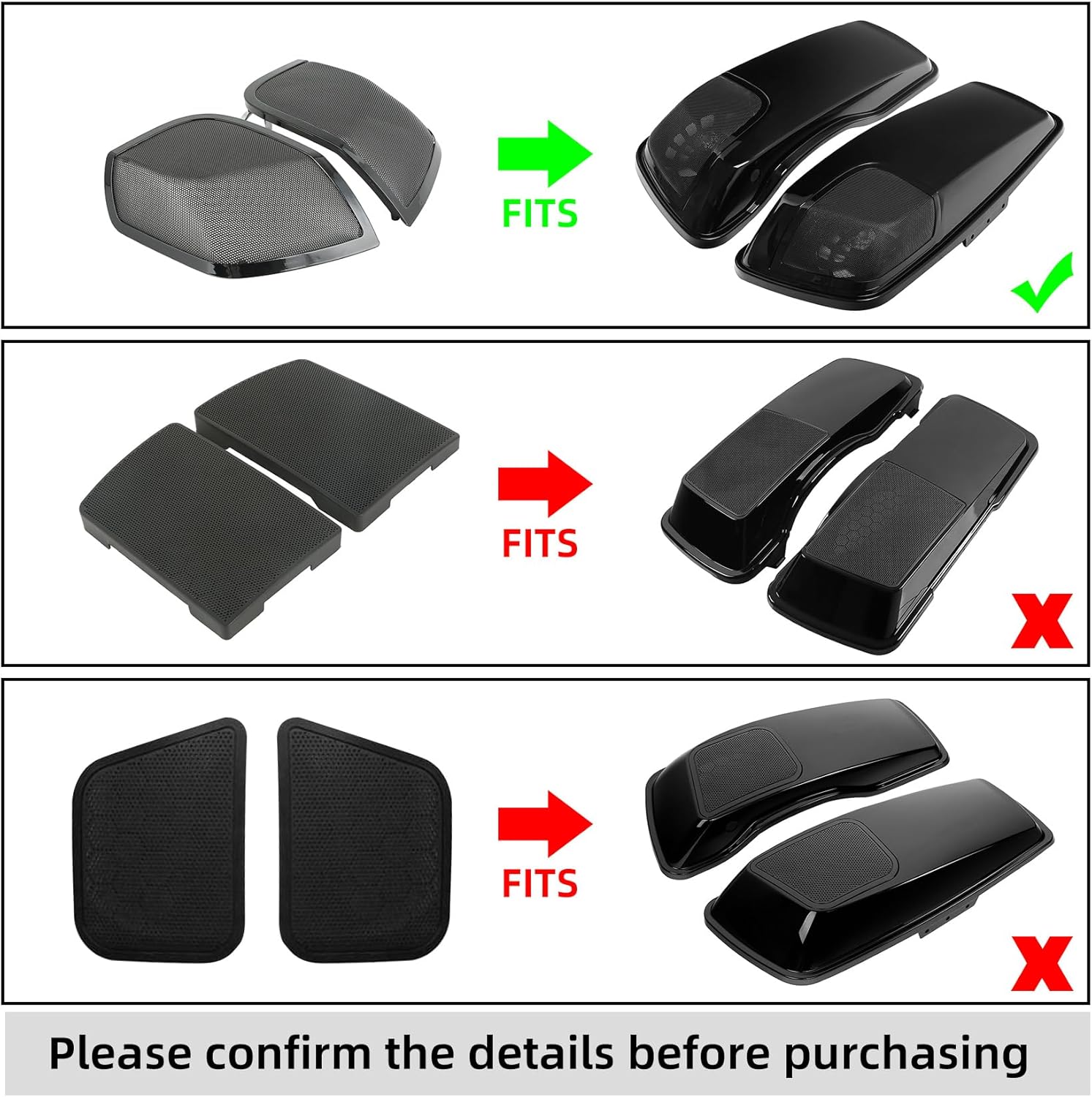 TCMT 5"x7" Saddlebag Lid Speaker Grills Fit For Harley 2014-2024 Touring Electra Road Street Glide CVO Road King Ultra Limited