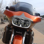 TCMT 5.75" Dual LED Headlight Lamp Projector Fit For Harley Road Glide FLTR Models 1998-2013 Road Glide CVO 2009-2013 Custom FLTRX 2010-2013 Ultra FLTRU 2011-2013 EFI FLTRI 1998-2006