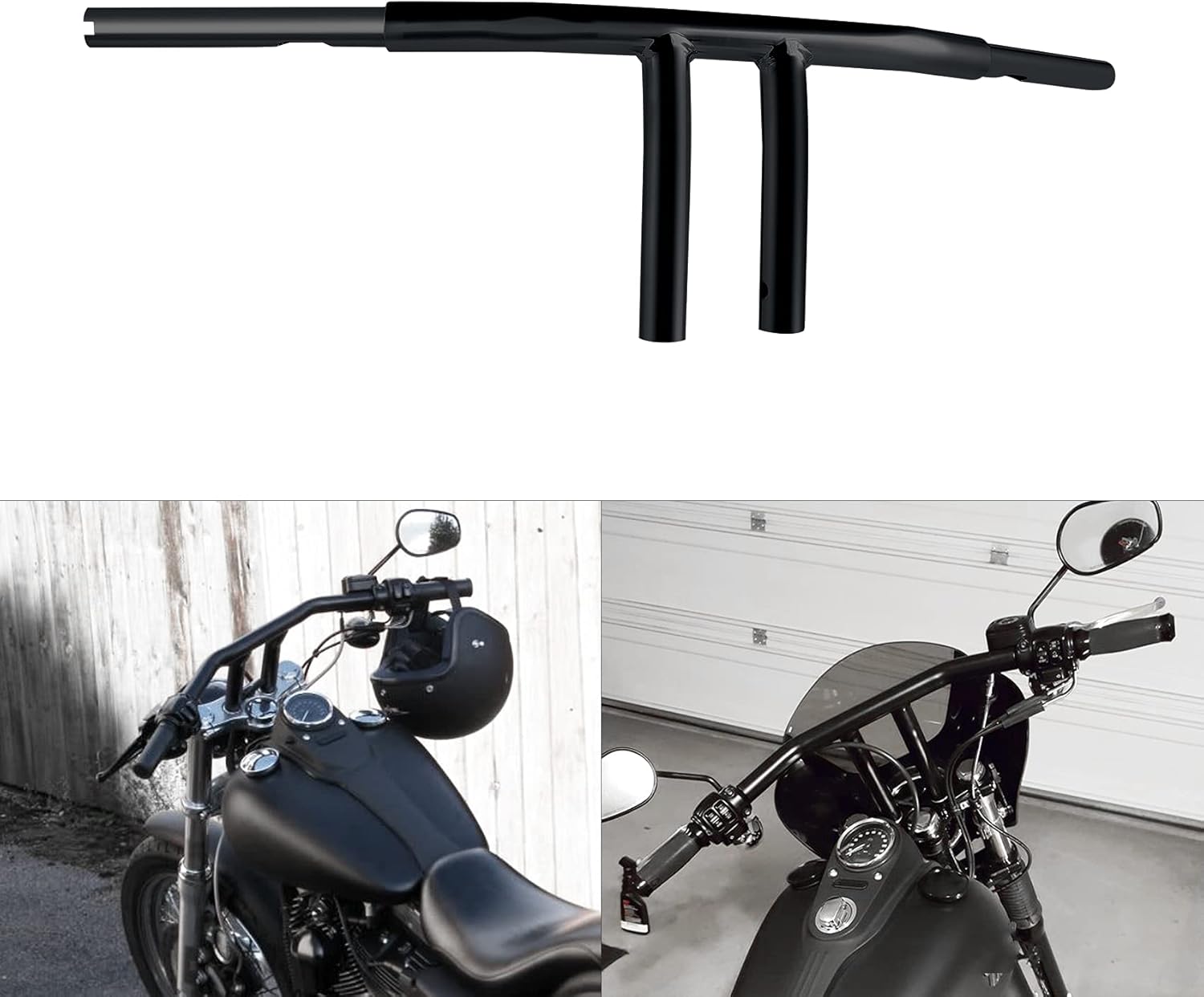 TCMT 1.25'' 8" Rise Straight T-Bar Handlebar Drag Bars Fit For Harley Softail Slim Heritage Fat Boy Deluxe Deuce Sportster XL 883 1200 Dyna Super Glide Wide Glide Low Rider Fat Bob Custom Application