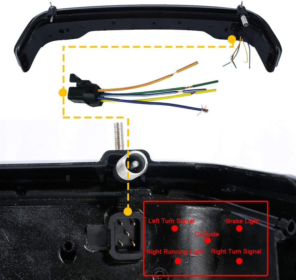 TCMT 13.7" King Motorcycle Trunk Box W/Latches Brake TailLight Base Plate Fit For Harley 2014-2025 Touring CVO Road King Road Glide Street Glide Electra Glide Pack