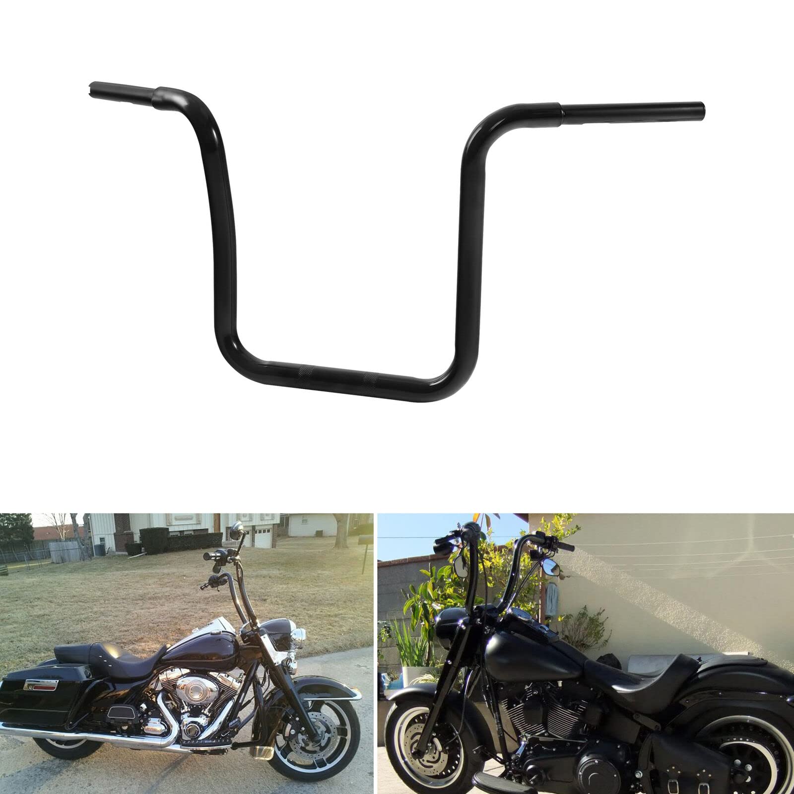 TCMT 12" Rise 1 1/4" Fat Ape Hangers Handlebar Fit For Harley Sportster XL 883 1200 Softail Slim Heritage Fat Boy Deluxe Deuce Dyna Super Glide Wide Glide Low Rider Fat Bob Custom Application