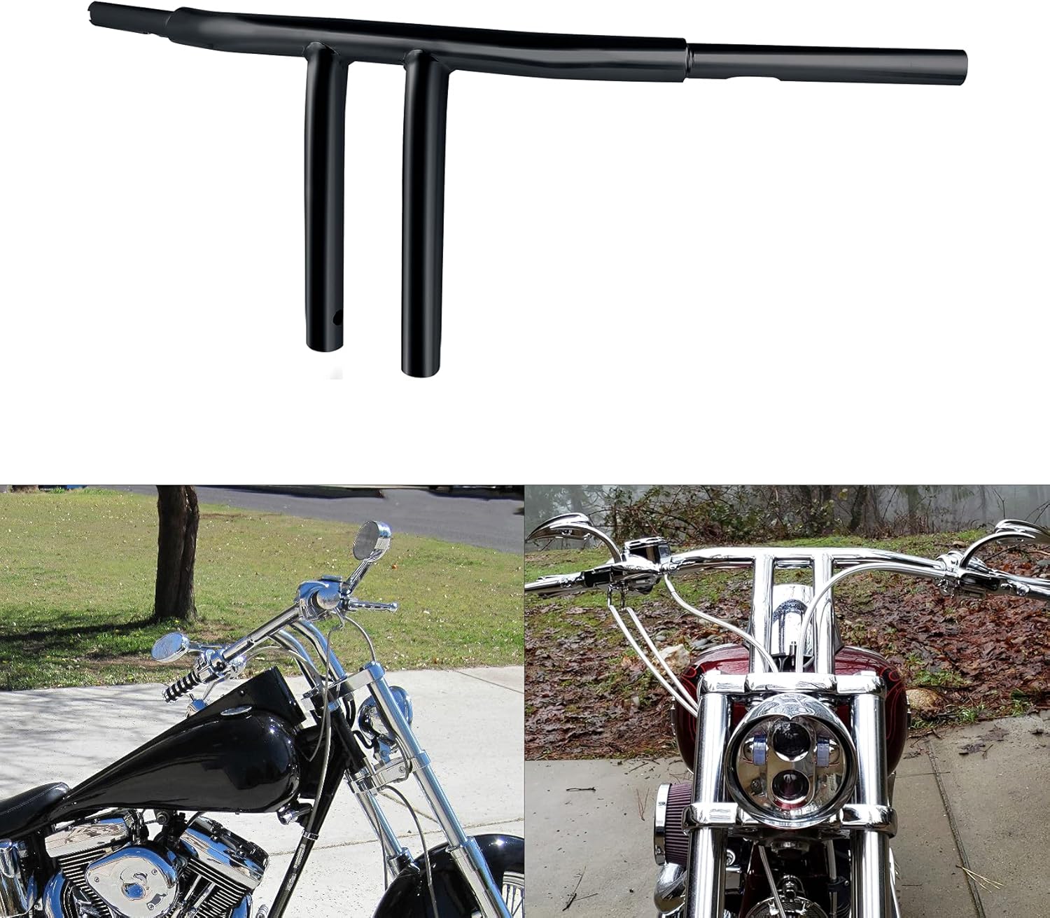 TCMT 10" Rise T-Bars Handlebar Drag Fits For Harley Softail Slim Heritage Fat Boy Deluxe Deuce Sportster XL 883 1200 Dyna Super Glide Wide Glide Low Rider Fat Bob Custom Application