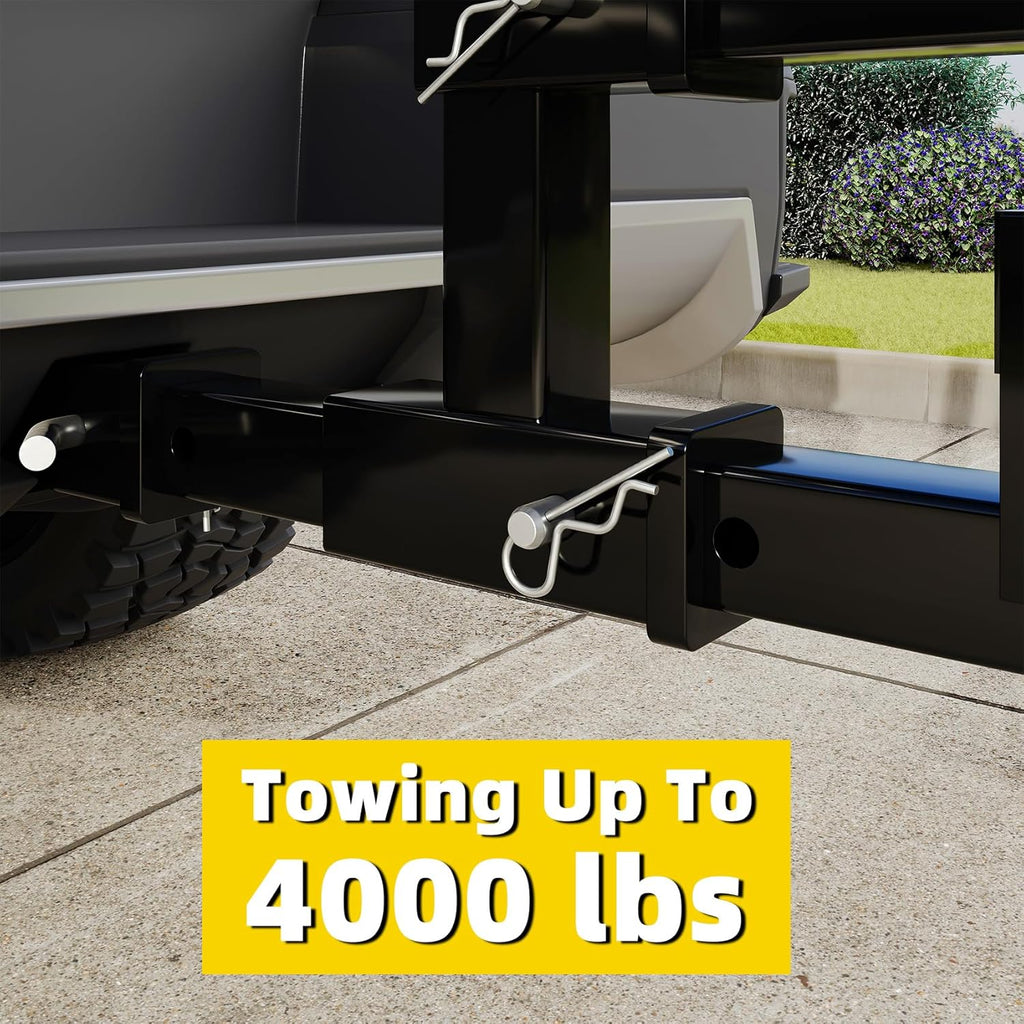 TCMT Double Hitch Receiver 2 Inch Trailer Dual Hitch Extension Riser Hitch Adapter 4000LB Universal